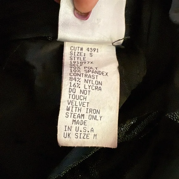 Tadashi Vintage Black Velvet Beaded Mesh Sleeve V-Neck Party Evening Top M - Picture 3 of 12